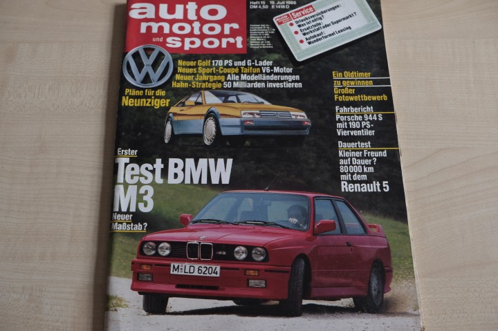 Deckblatt Auto Motor und Sport (15/1986)